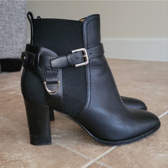 Ralph Lauren Collection Black Meadow Ankle Boots Booties - size EU 37.5 / US 7.5 - Picture 2 of 16